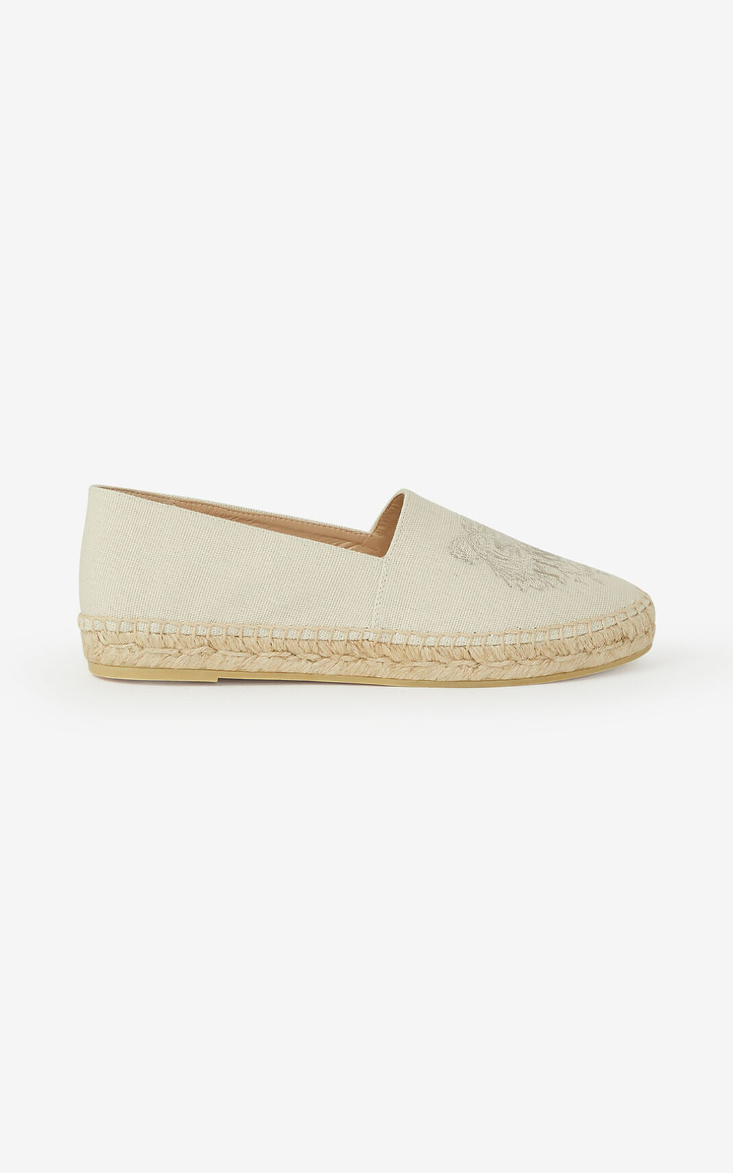 Kenzo Lærred Tiger Espadrilles Dame - Hvide DK-818983